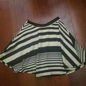 Tan and black striped skirt